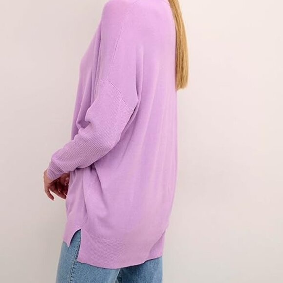 KAFFE KAmachelle Women's Knit sweater Long Sleeve V-Neck Pullover  size M pink - Picture 13 of 14